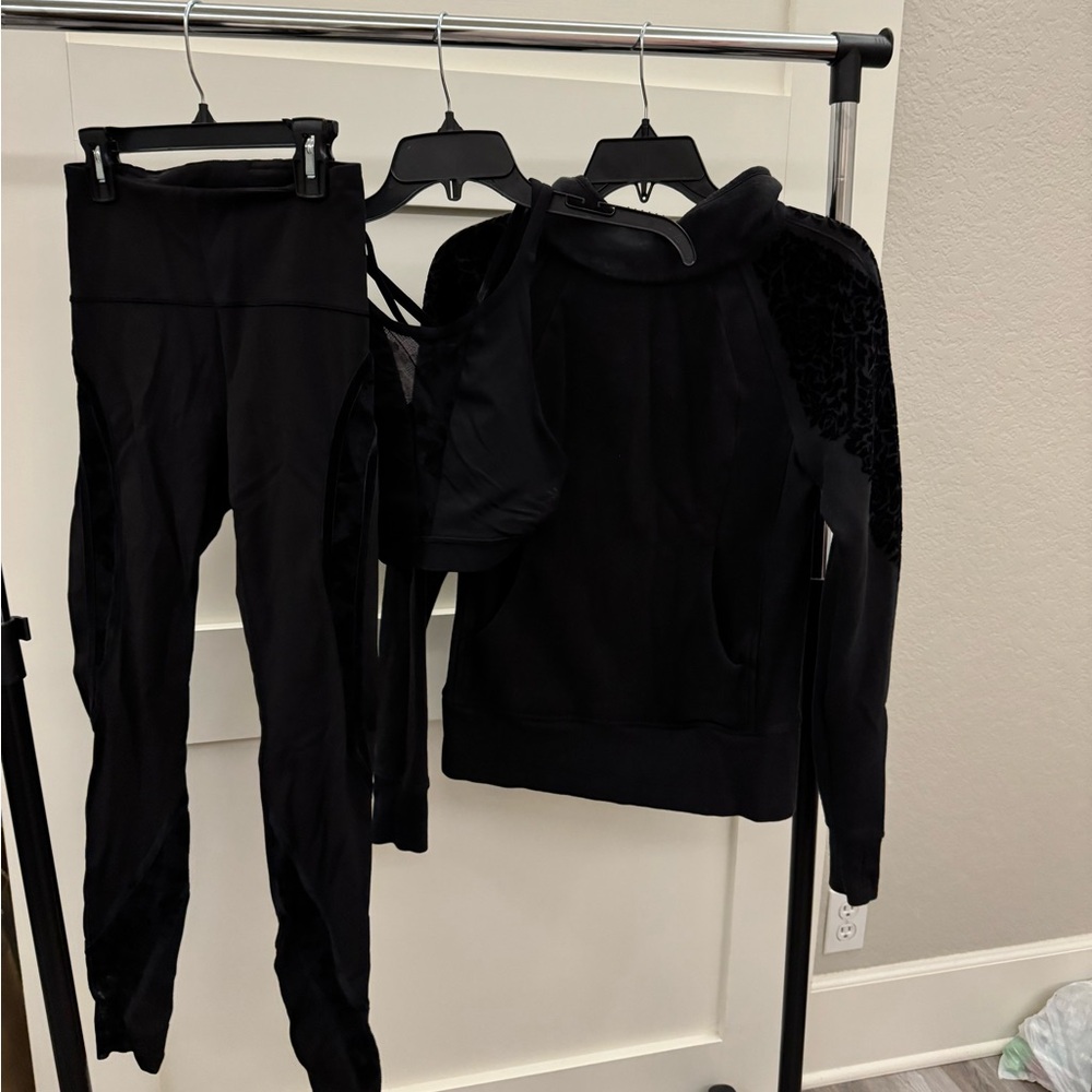 Lululemon black floral velvet bundle